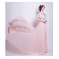 2017 Floor-Length Elegant Pink Swan Silk Formal Evening Dresses Pink Party Evening Dress Lady Host Dress